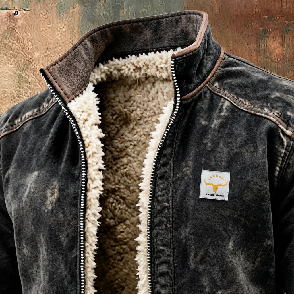 Everett | Western Sherpa-Lined Fleece Bomber Jacket