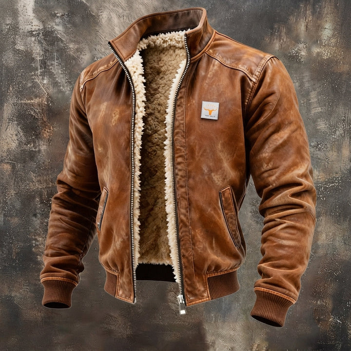 Everett | Western Sherpa-Lined Fleece Bomber Jacket