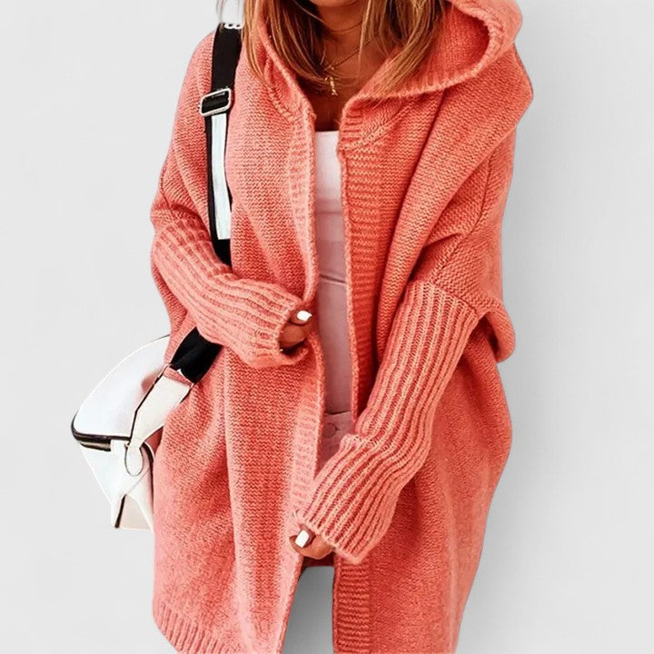 Adelaide | Oversized Knee-Length Hooded Cardigan