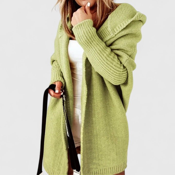 Adelaide | Oversized Knee-Length Hooded Cardigan