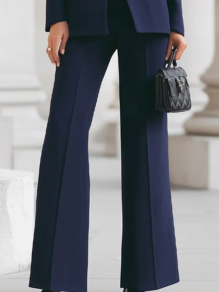Carla | Longline Blazer and Flared Pants Suit Set
