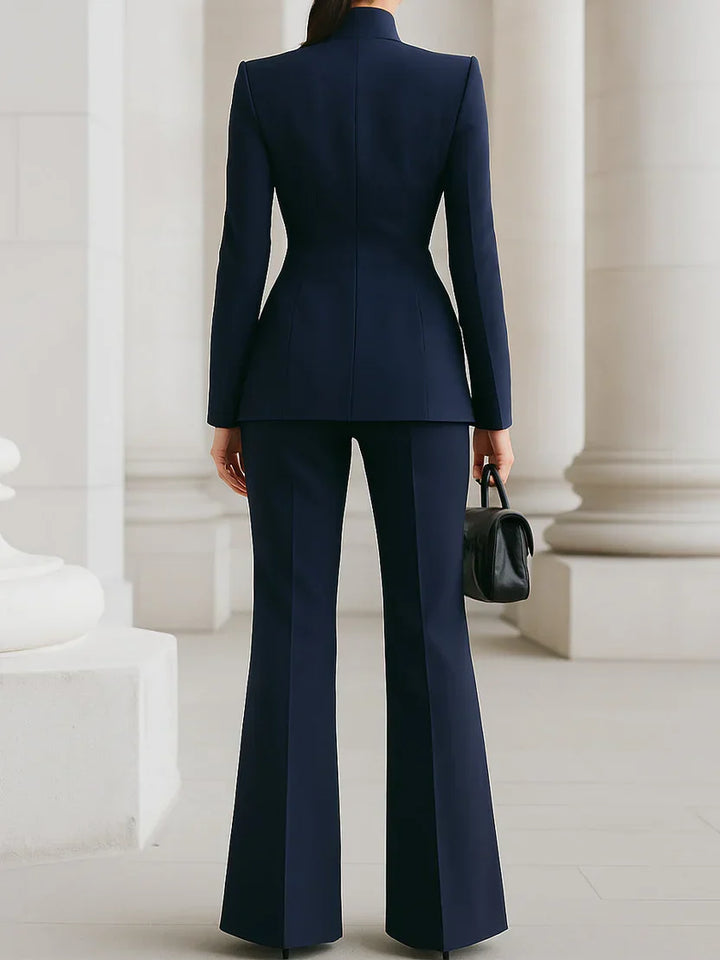 Carla | Longline Blazer and Flared Pants Suit Set