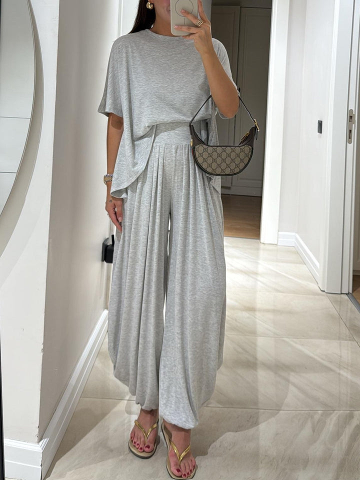 Nia | Casual Top and Wide-Leg Pants Set