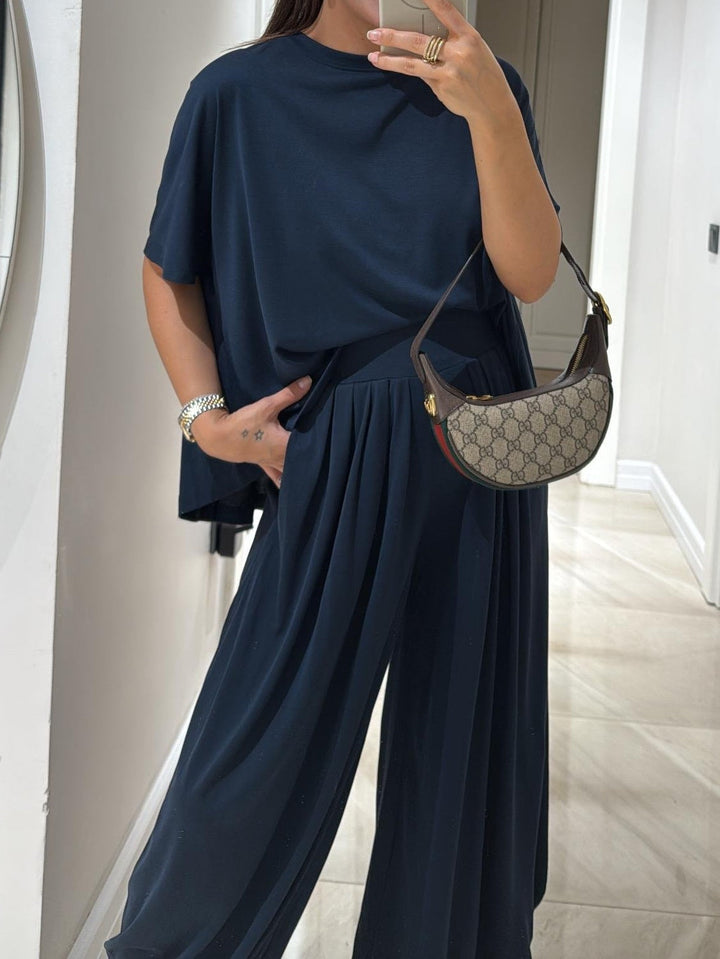 Nia | Casual Top and Wide-Leg Pants Set