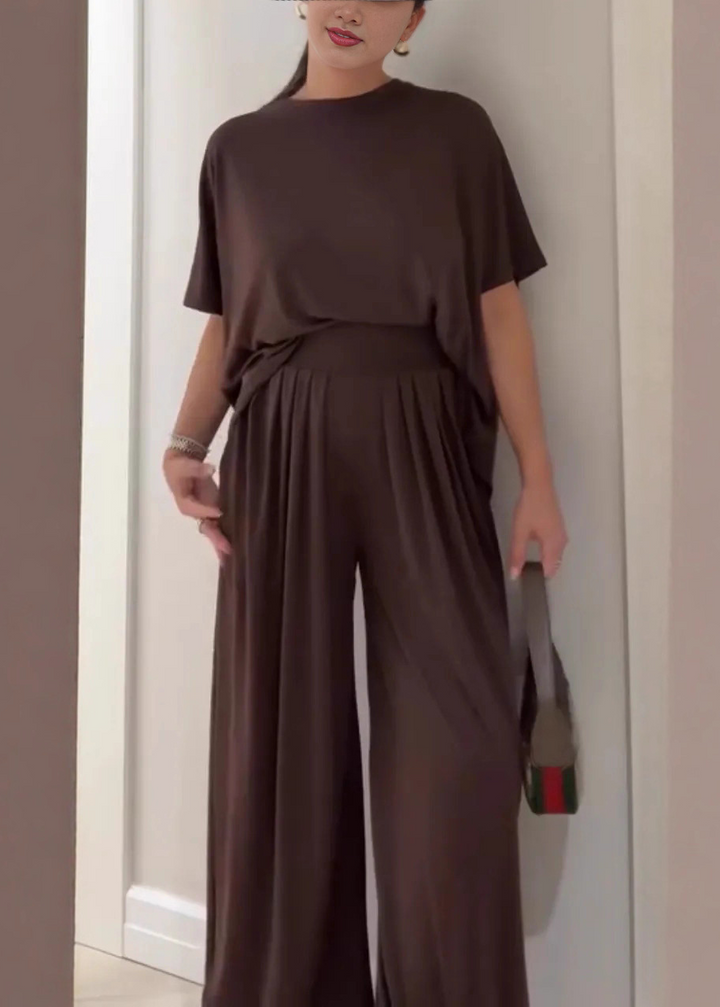 Nia | Casual Top and Wide-Leg Pants Set