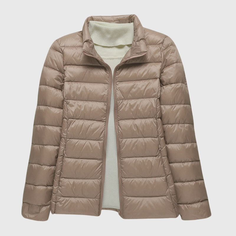 Evelyn | Lightweight Quilted Jacket with Hood or Stand Collar