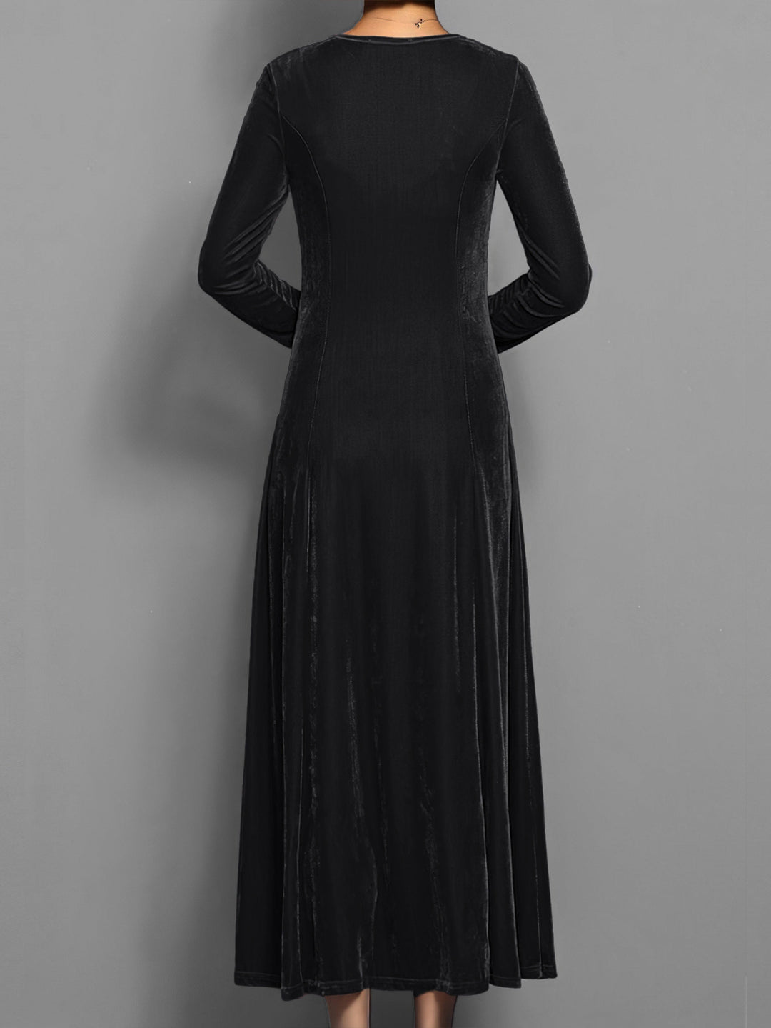 Yvonne | Velvet Scoop-Neck A-Line Dress