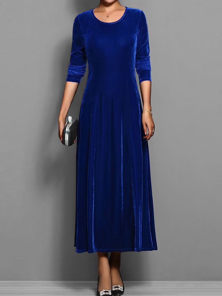 Yvonne | Velvet Scoop-Neck A-Line Dress