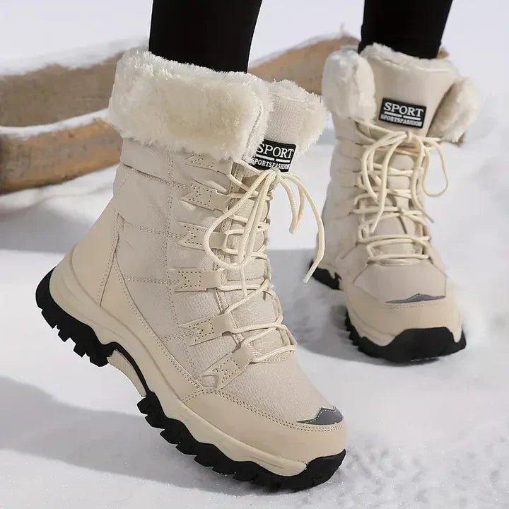 Dakota | Waterproof Lace-Up Mid-Calf Snow Boots with Faux Fur Cuff