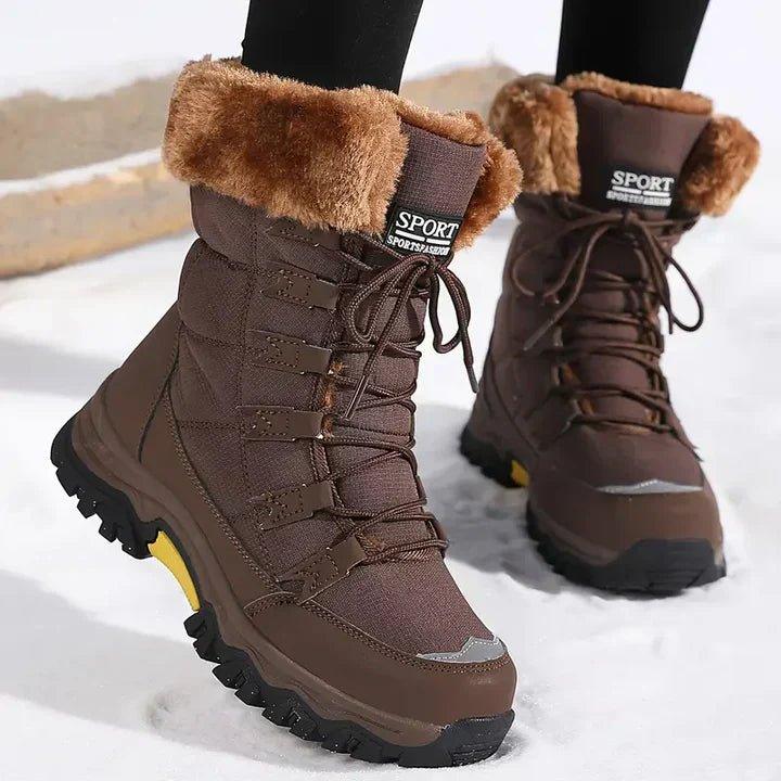 Dakota | Waterproof Lace-Up Mid-Calf Snow Boots with Faux Fur Cuff
