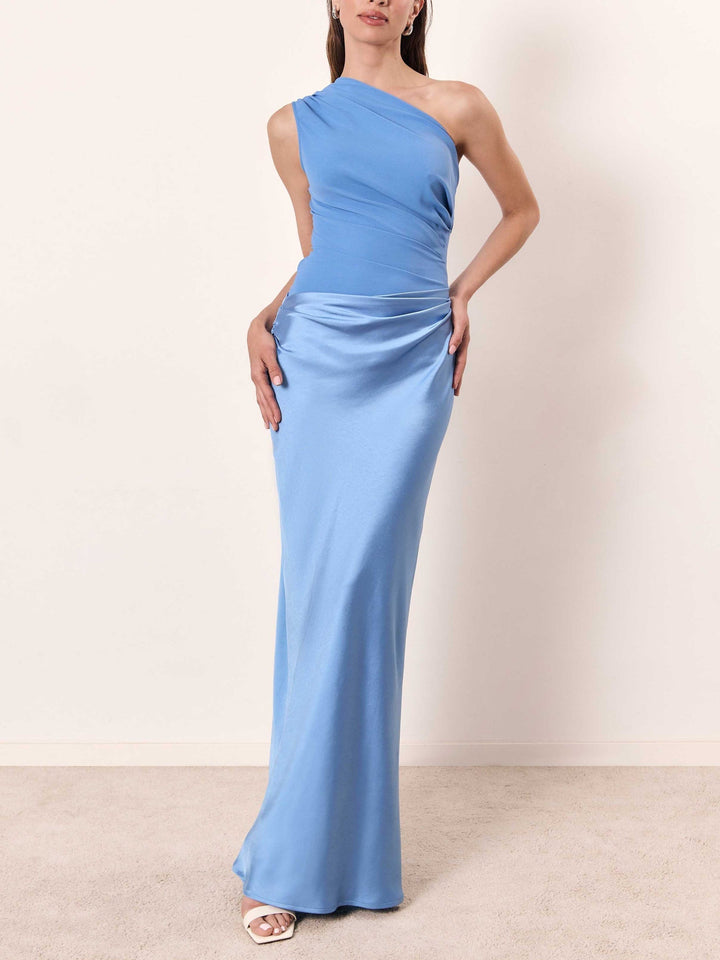 Pearl | One-Shoulder Pleated Maxi Formal Dress