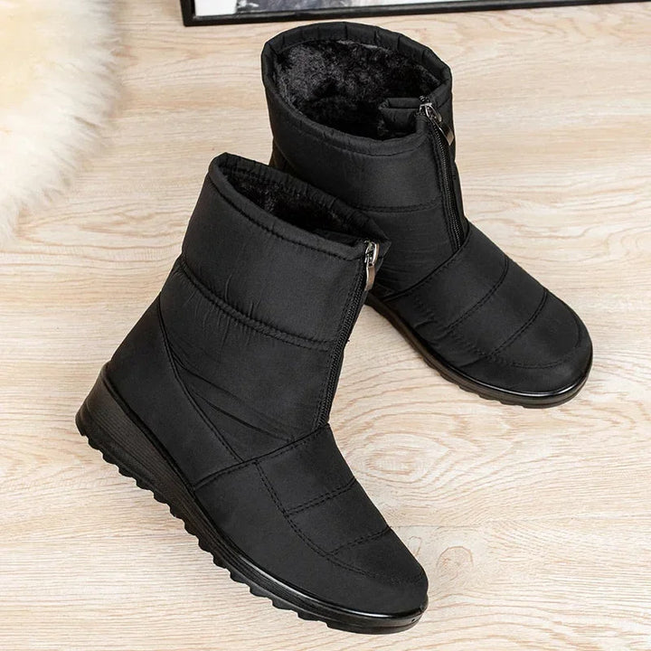 Aspen | Waterproof Quilted Mid-Calf Snow Boots with Buckle Strap