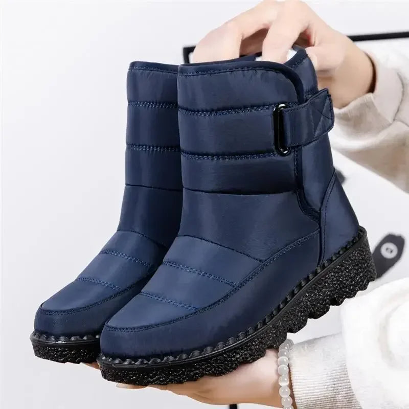Aspen | Waterproof Quilted Mid-Calf Snow Boots with Buckle Strap