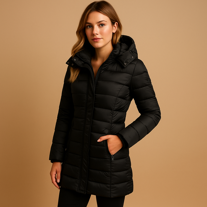 Faith | Mid-Length Puffer Coat with Removable Hood