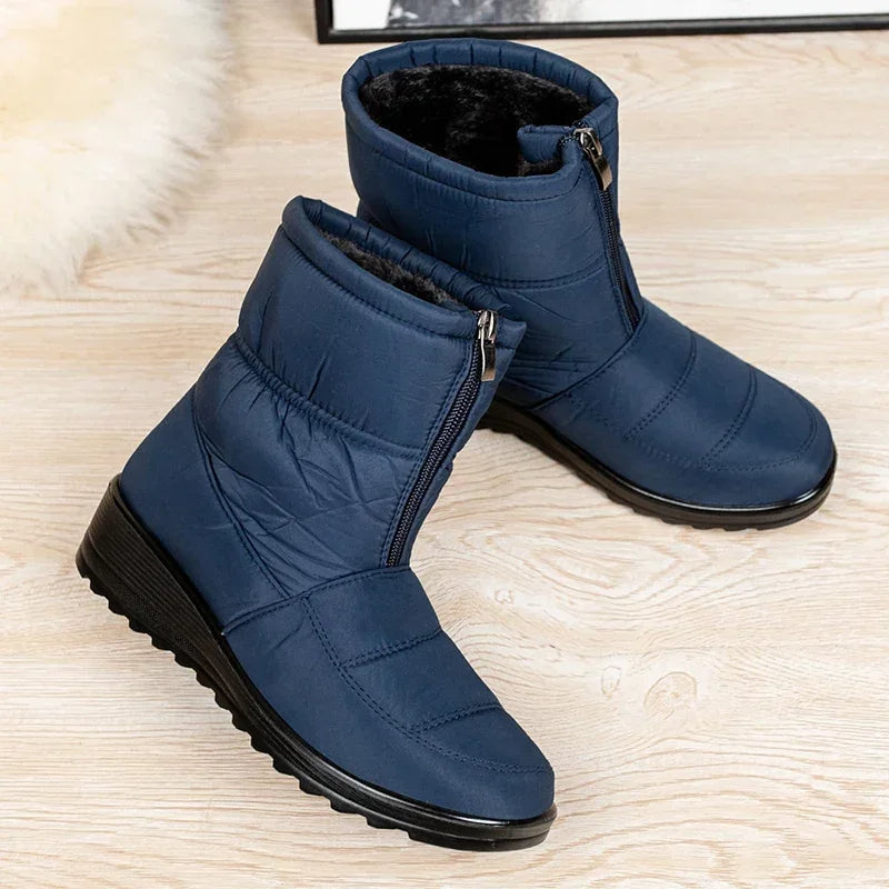 Aspen | Waterproof Quilted Mid-Calf Snow Boots with Buckle Strap