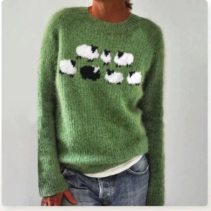 Hollie | Nordic Pattern Boat-Neck Knit Sweater
