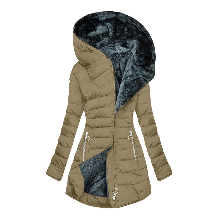 Jocelyn | Slim-Fit Mid-Length Hooded Puffer Jacket with Faux Fur Hood