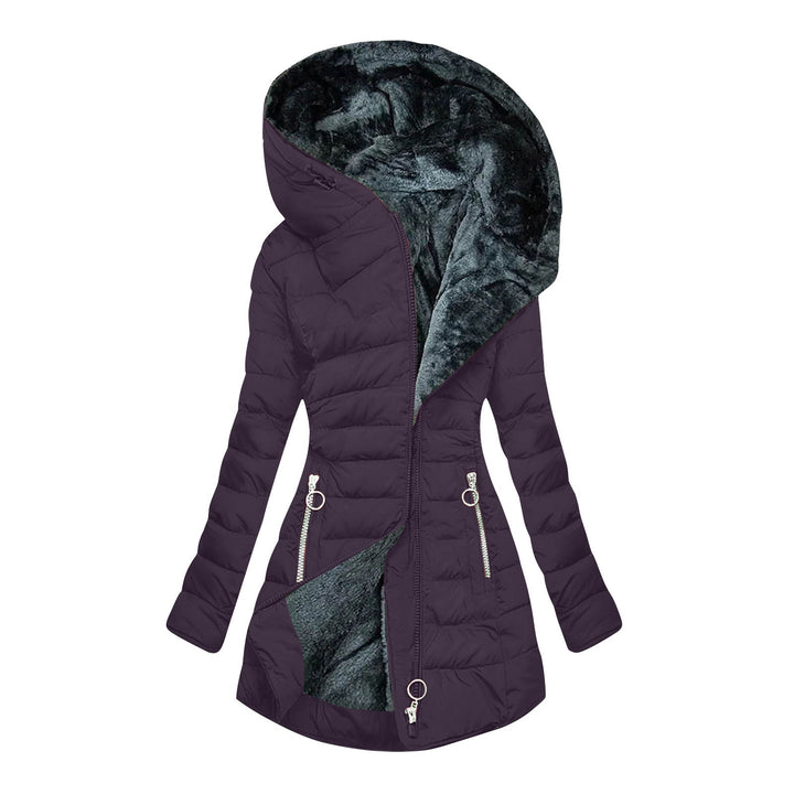 Jocelyn | Slim-Fit Mid-Length Hooded Puffer Jacket with Faux Fur Hood