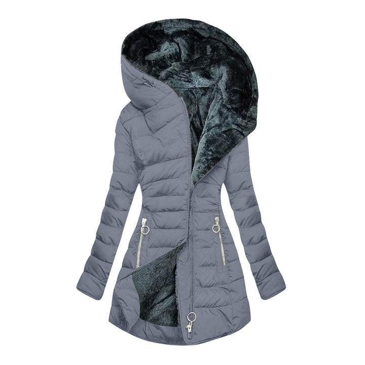 Jocelyn | Slim-Fit Mid-Length Hooded Puffer Jacket with Faux Fur Hood
