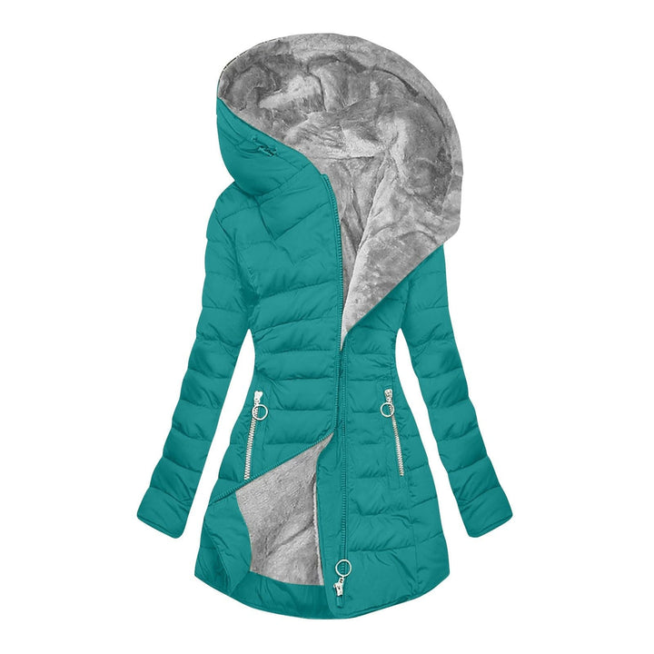 Jocelyn | Slim-Fit Mid-Length Hooded Puffer Jacket with Faux Fur Hood