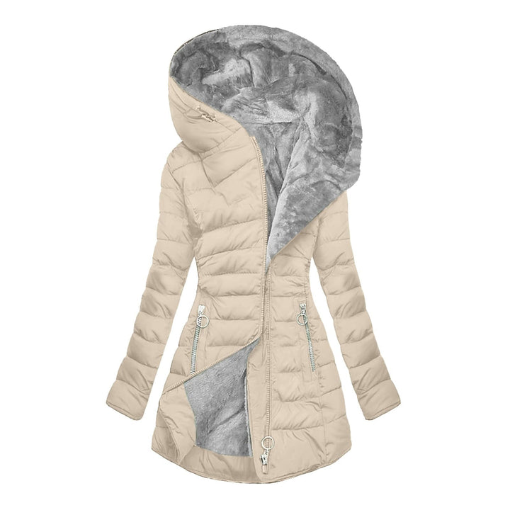 Jocelyn | Slim-Fit Mid-Length Hooded Puffer Jacket with Faux Fur Hood