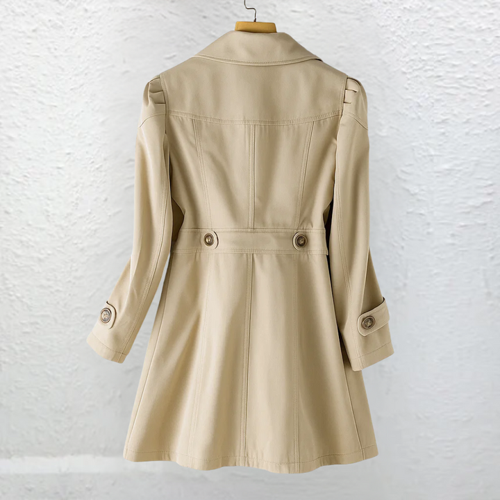 Daisy | Belted Trench Coat with Flared Hem and Button Cuffs