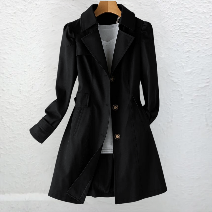 Daisy | Belted Trench Coat with Flared Hem and Button Cuffs