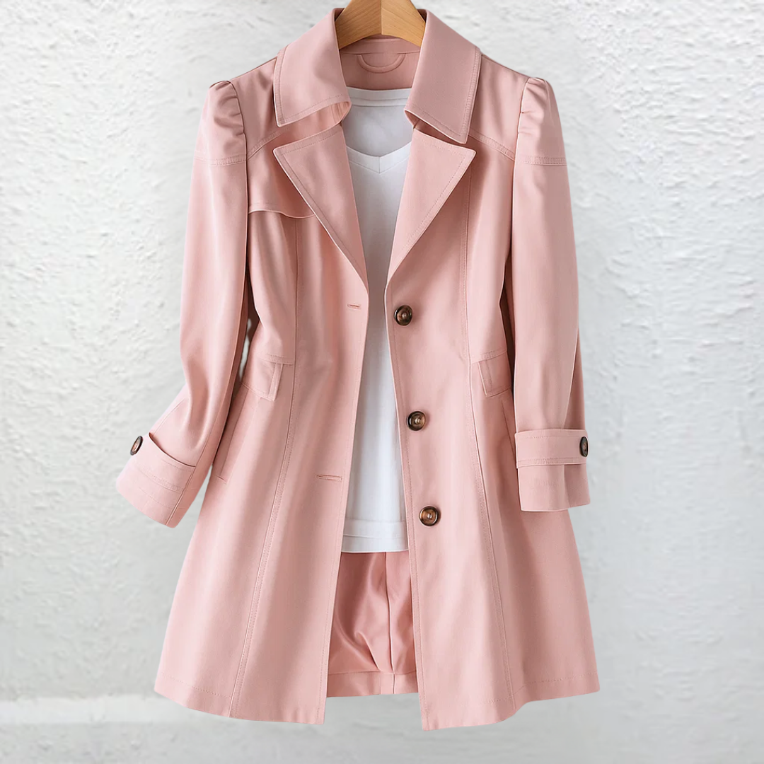 Daisy | Belted Trench Coat with Flared Hem and Button Cuffs