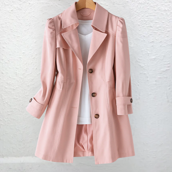 Daisy | Belted Trench Coat with Flared Hem and Button Cuffs