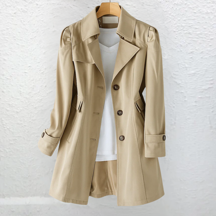 Daisy | Belted Trench Coat with Flared Hem and Button Cuffs