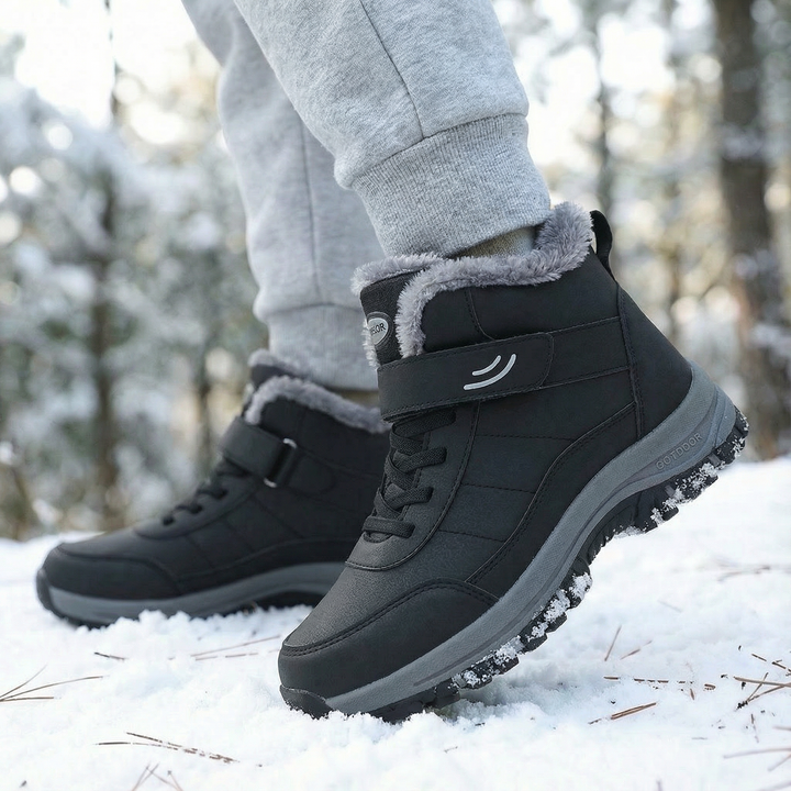 Kenzie | Waterproof Fur-Lined Winter Ankle Boots with Velcro Strap