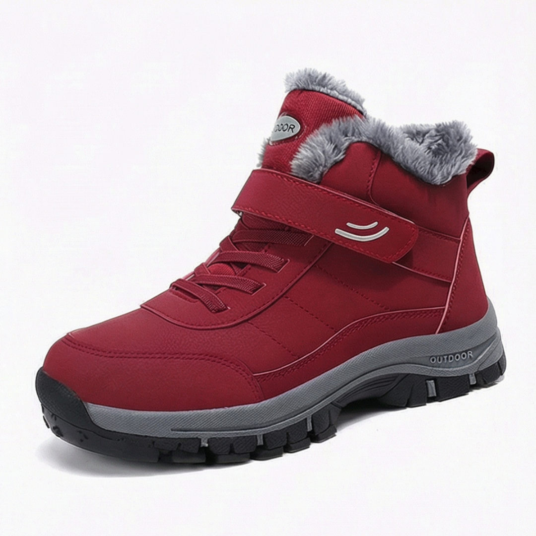 Kenzie | Waterproof Fur-Lined Winter Ankle Boots with Velcro Strap