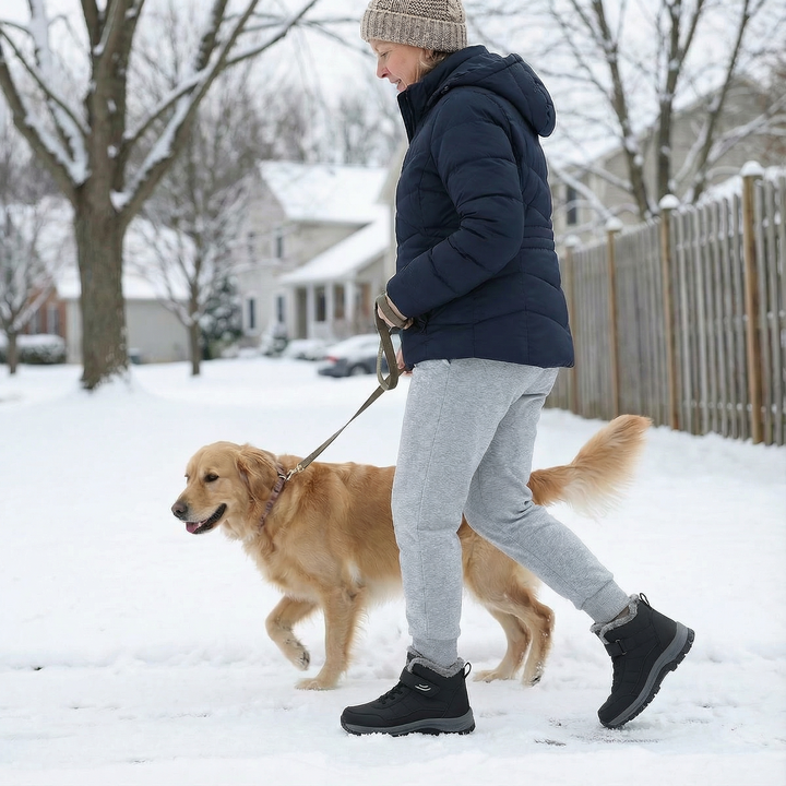 Kenzie | Waterproof Fur-Lined Winter Ankle Boots with Velcro Strap