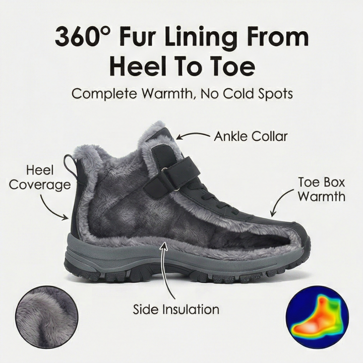 Kenzie | Waterproof Fur-Lined Winter Ankle Boots with Velcro Strap