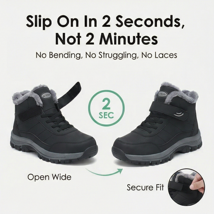 Kenzie | Waterproof Fur-Lined Winter Ankle Boots with Velcro Strap