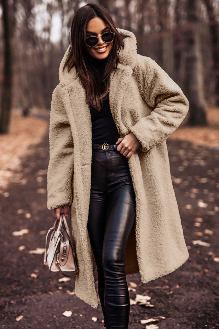 Ines | Oversized Knee-Length Teddy Coat