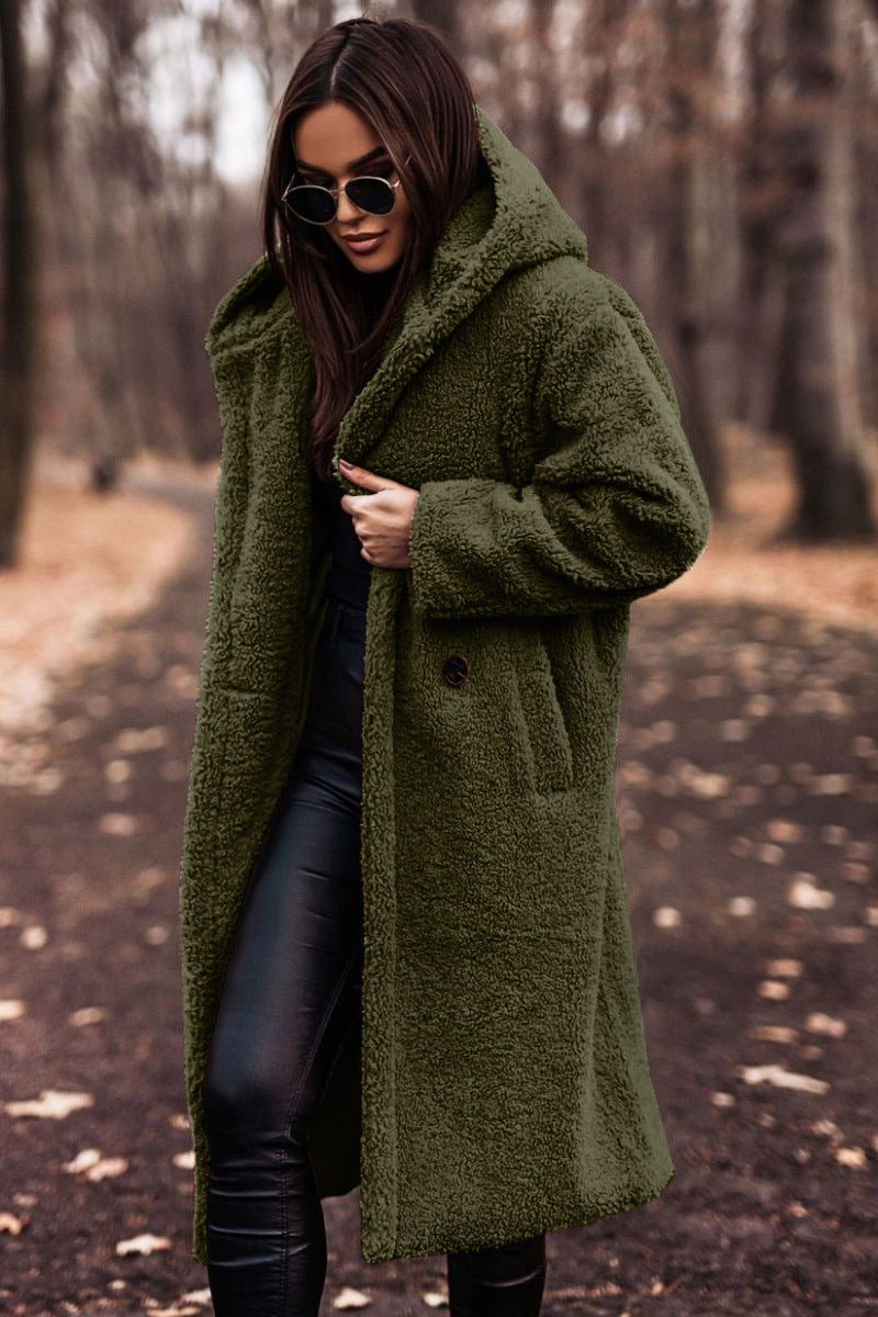 Ines | Oversized Knee-Length Teddy Coat