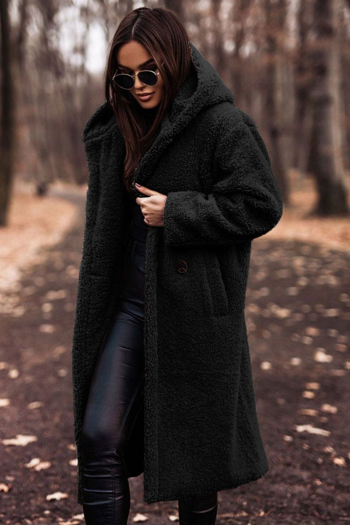 Ines | Oversized Knee-Length Teddy Coat