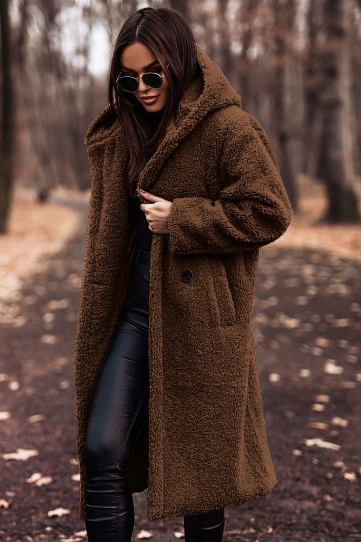Ines | Oversized Knee-Length Teddy Coat