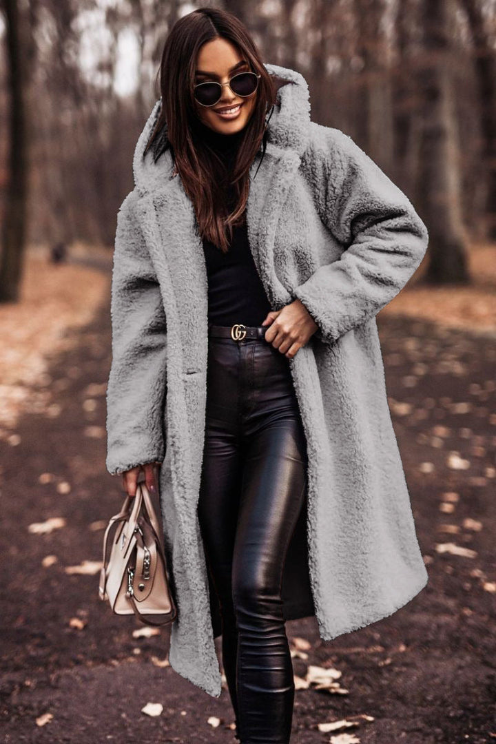 Ines | Oversized Knee-Length Teddy Coat