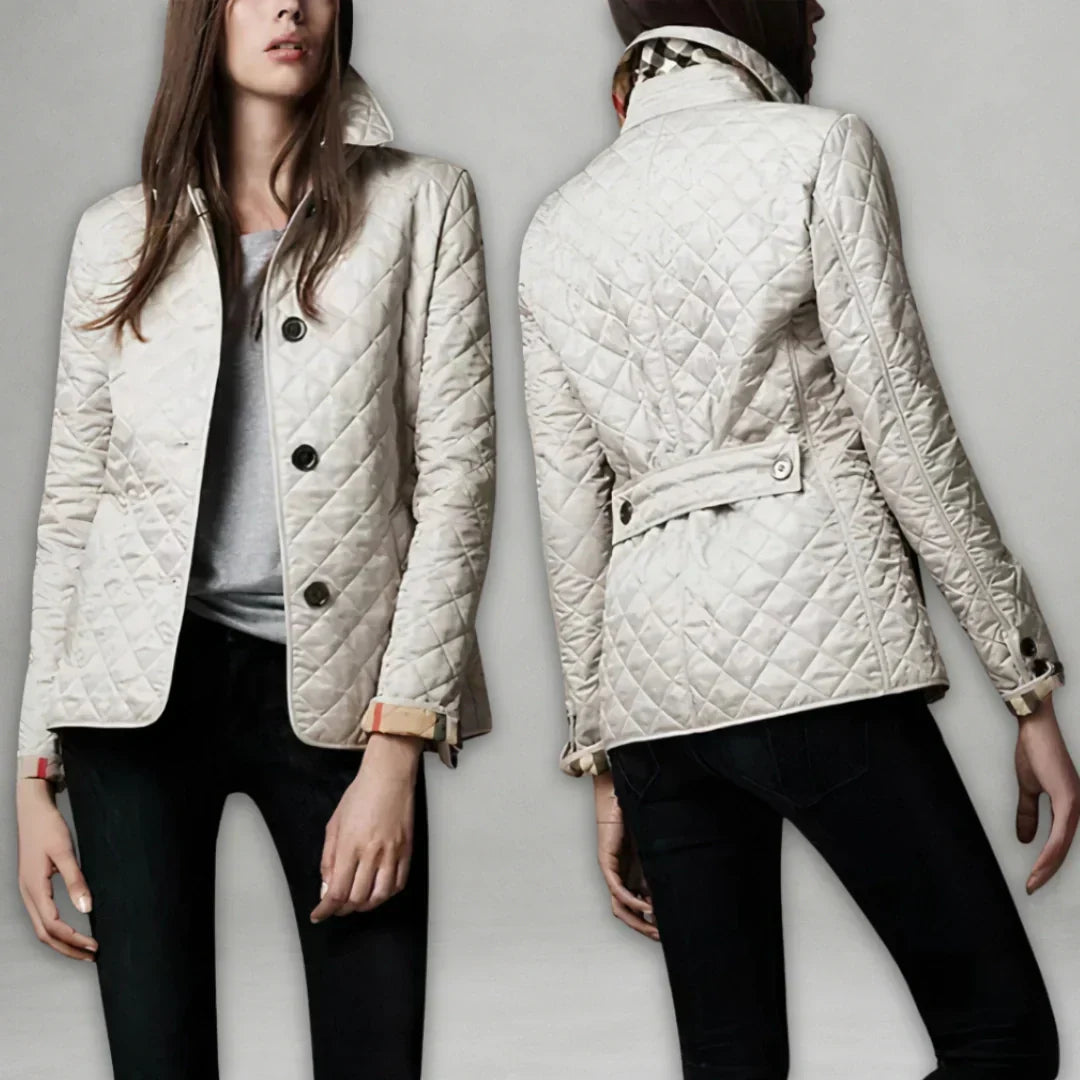 Elin | Diamond-Quilted Button-Front Fall Jacket with Collar