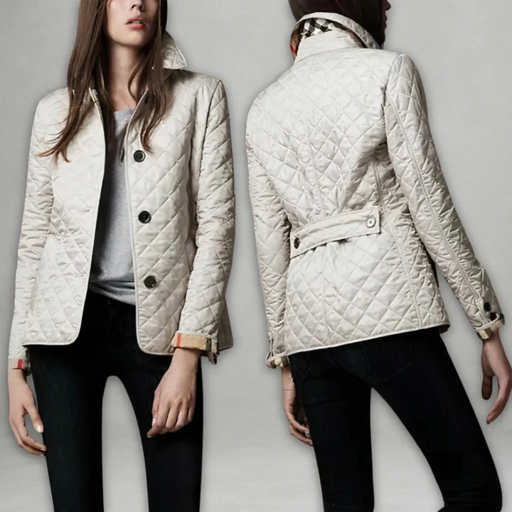 Elin | Diamond-Quilted Button-Front Fall Jacket with Collar