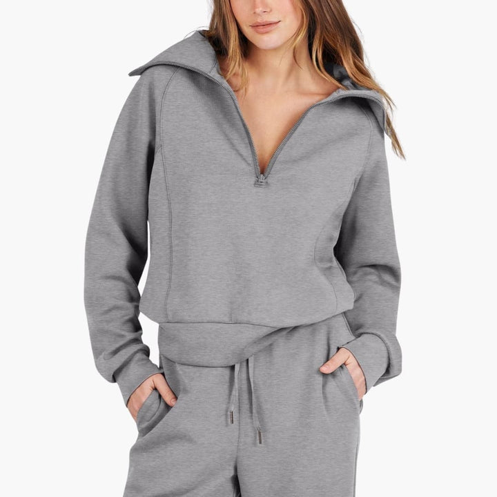 Marla | Half-Zip Mock Neck Top and Wide-Leg Pants Lounge Set