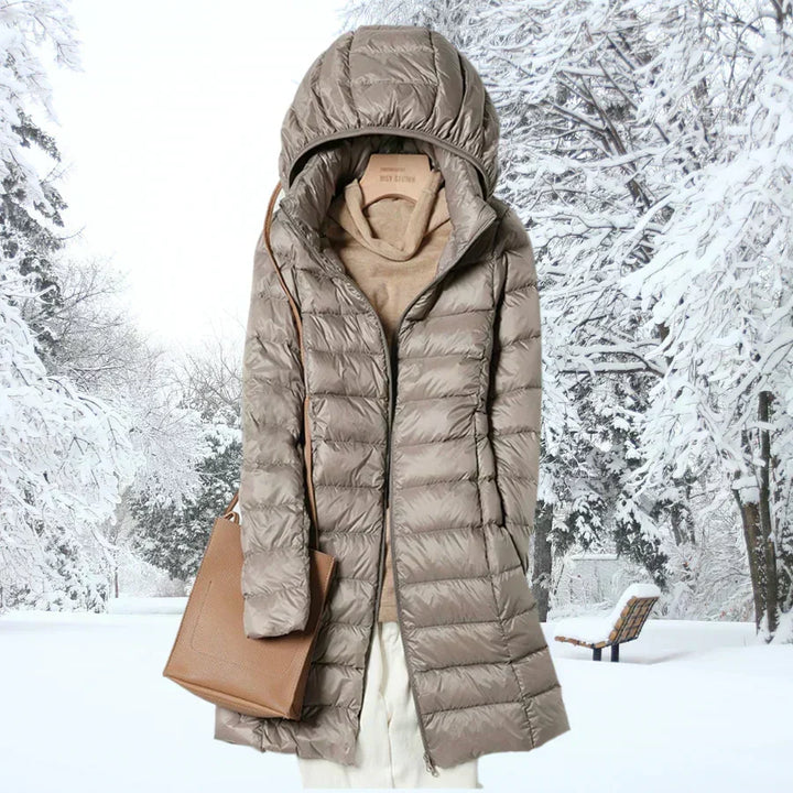Kaia | Hooded Mid-Length Puffer Winter Jacket