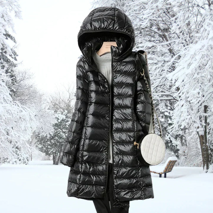 Kaia | Hooded Mid-Length Puffer Winter Jacket