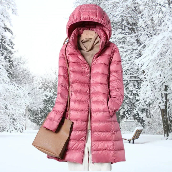 Kaia | Hooded Mid-Length Puffer Winter Jacket