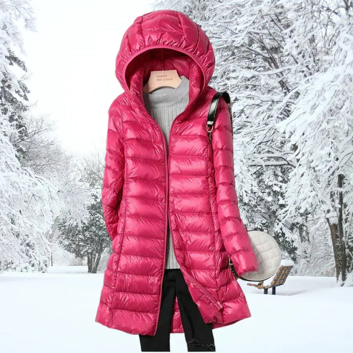Kaia | Hooded Mid-Length Puffer Winter Jacket