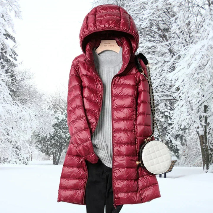 Kaia | Hooded Mid-Length Puffer Winter Jacket