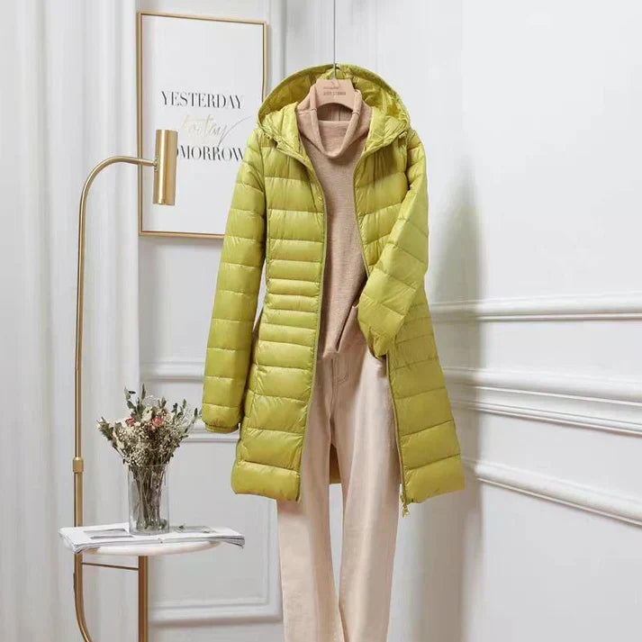 Kaia | Hooded Mid-Length Puffer Winter Jacket