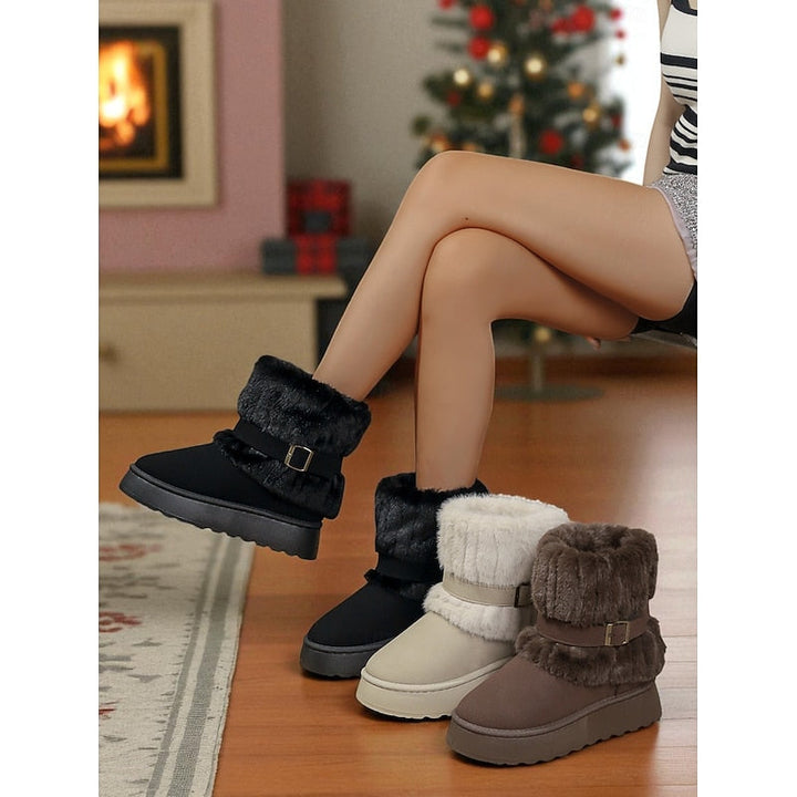 Greer | Waterproof Faux Fur-Lined Buckle Winter Snow Boots